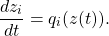 \begin{equation*}\frac {dz_i}{dt}=q_i(z(t)).\end{equation*}