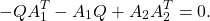 \begin{equation*}-QA_1^T-A_1Q+A_2A_2^T=0.\end{equation*}