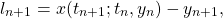 \[l_{n+1}=x(t_{n+1};t_n,y_n)-y_{n+1},\]