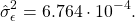 \[\hat{\sigma}_{\epsilon}^2=6.764\cdot 10^{-4}.\]
