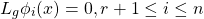 \[L_g\phi_i(x)=0,r+1\leq i\leq n\]