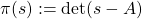 \pi (s):=\det (s-A)
