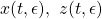 x(t,\epsilon ),~z(t,\epsilon )